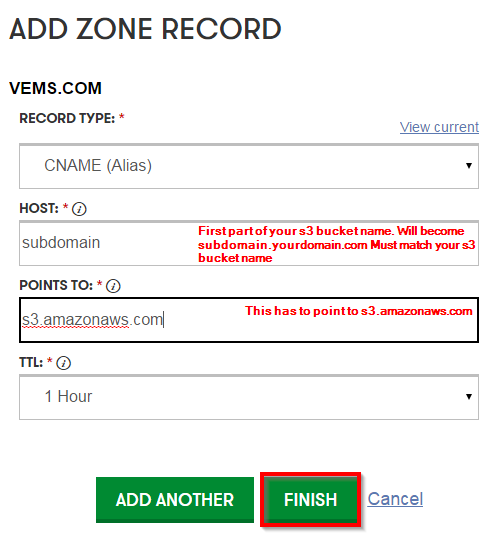 Add your CNAME record